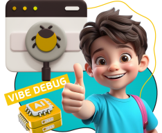 Тестирование & Vibe Debug. Охотники за багами - КИБЕРшкола программирования для детей, компьютерные курсы для школьников, начинающих и подростков - KIBERone г. Иваново